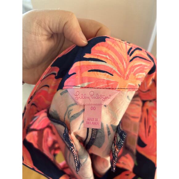 Lilly Pulitzer Navy & Pink Flamingo Print Shorts - Picture 3 of 6